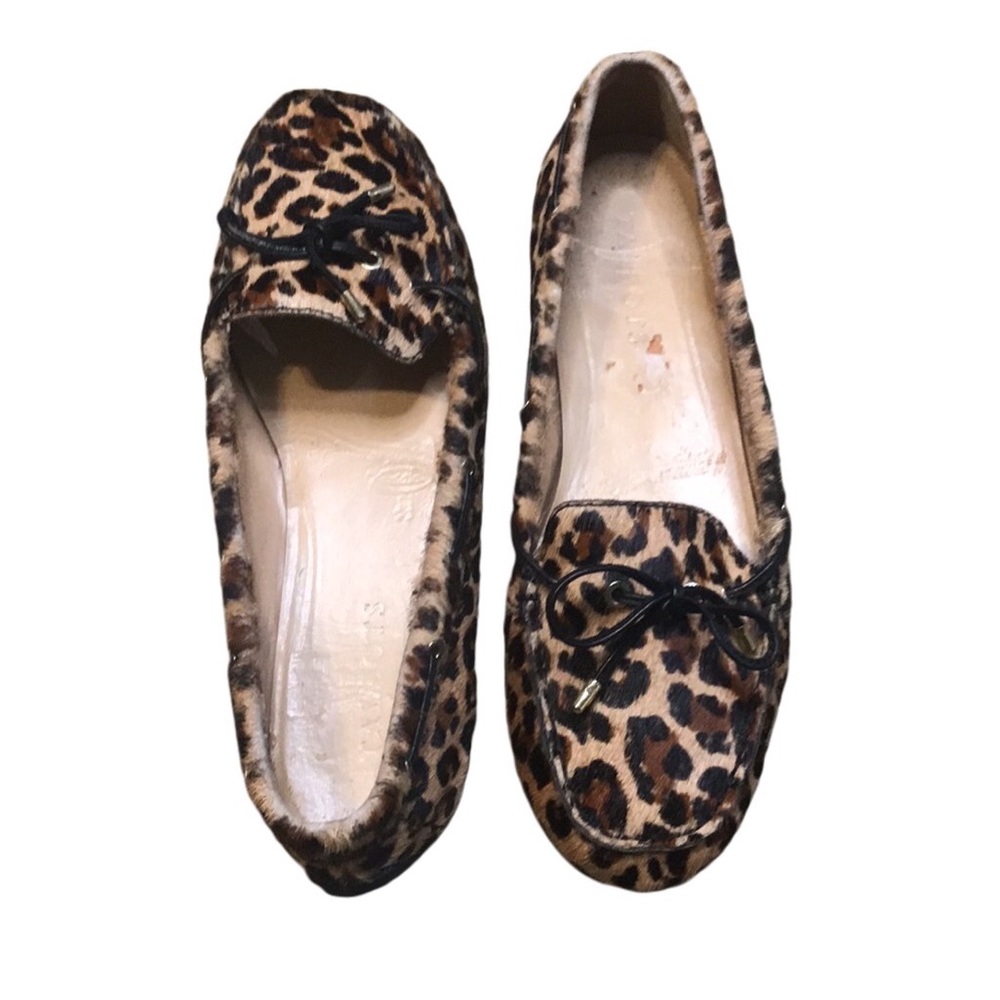 Talbots Leopard Print Calf Hair Leather Loafers Size 7 1/2